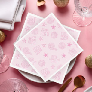 Roze filmavond servetten voor meisjes