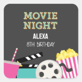 ROZE FILMAVOND VIERKANTE STICKER (Voorkant)