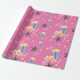Roze filmpopcorn verpakkingspapier cadeaupapier