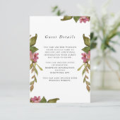 roze finale bruiloft informatiekaartje (Staand voorkant)