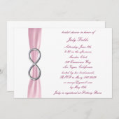Roze finity Bridal Shower Invitation Kaart (Voorkant / Achterkant)