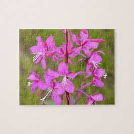 Roze Fireweed-bloemen van Alaskan in bloei Legpuzzel