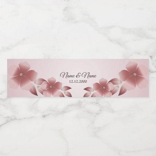 Roze flacon water Etiket (Enkel label)