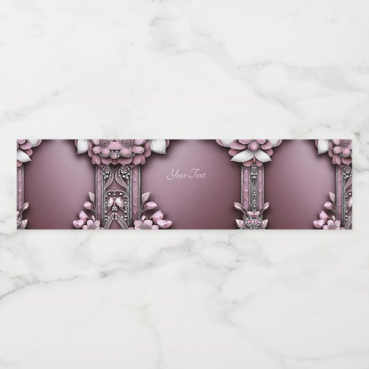 Roze flacon water Etiket (Enkel label)