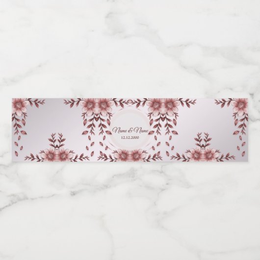 Roze flacon water Etiket (Enkel label)