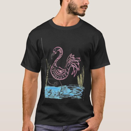 Roze Flamingo #13 T-shirt (Voorkant)