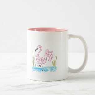 Roze Flamingo #13 Tweekleurige Koffiemok