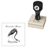 roze flamingo #1 Naam Rubberstempel (Gestempeld)