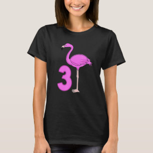 Roze Flamingo 3rd 3 jaar oud Derde verjaardag Part T-shirt