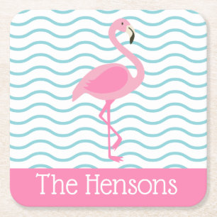 Roze Flamingo Aangepaste Onderzetters papier