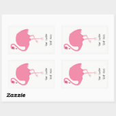 Roze Flamingo aangepaste tekst stickers (Vel)
