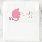 Roze Flamingo aangepaste tekst stickers (Tas)