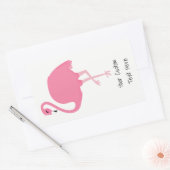 Roze Flamingo aangepaste tekst stickers (Envelop)