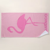 Roze flamingo aanpasbaar strandlaken (Voorkant)