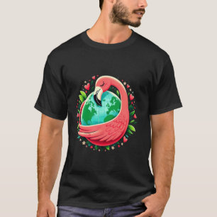 Roze Flamingo Aarde Dag Knuffel Liefde Planeet Lie T-shirt