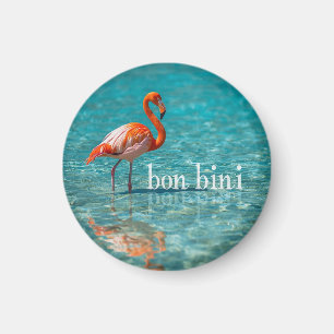Roze flamingo abc-eilanden magneet