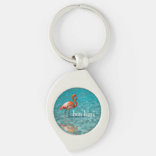 Roze flamingo abc-eilanden sleutelhanger