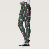 Roze Flamingo Art Deco Ferns Patroon 20s Birds Leggings (Links)