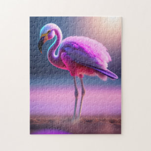 ROZE FLAMINGO ART LEGPUZZEL