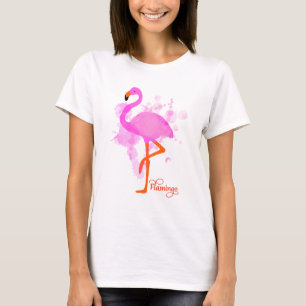  roze flamingo artistieke schilderplaat t-shirt