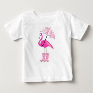 Roze Flamingo - Baby Fine Jersey T-Shirt 