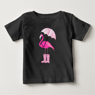 Roze Flamingo - Baby Fine Jersey T-Shirt 
