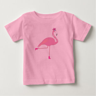 Roze Flamingo - Baby Fine Jersey T-Shirt 