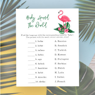 Roze flamingo - Baby rond de wereld spel