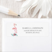 Roze Flamingo Baby shower adreslabel Etiket (Insitu)