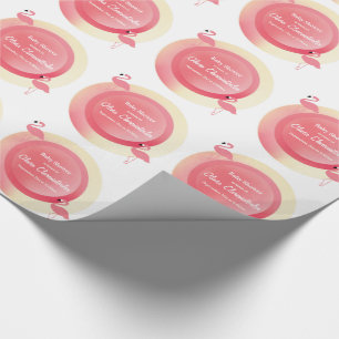 Roze Flamingo Baby shower   Inpakpapier