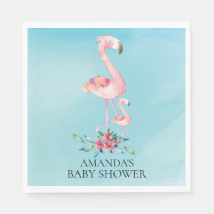 Roze Flamingo Baby shower Papieren servetten