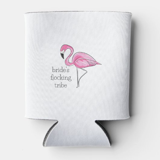 Roze flamingo Bachelorette Bride's Flocking Tribe Blikjeskoeler (Voorkant)