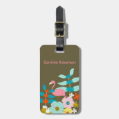 Roze Flamingo Bagagelabel (Voorkant verticaal)