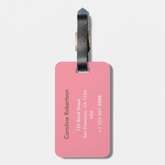 Roze Flamingo Bagagelabel (Achterkant verticaal)