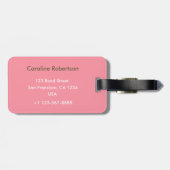 Roze Flamingo Bagagelabel (Achterkant horizontaal)