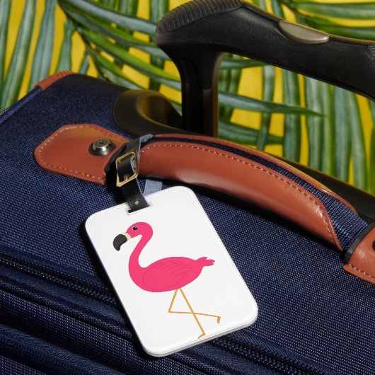 Roze Flamingo Bagagelabel (Voorkant Insitu 1)