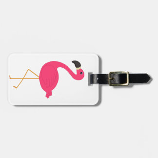 Roze Flamingo Bagagelabel