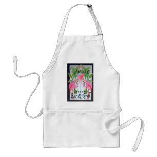 Roze Flamingo Bar & Grill Beach Drink Theme Standaard Schort