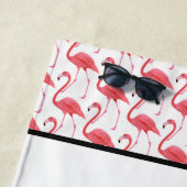 Roze flamingo Beach Towel Strandlaken (In situ)