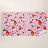 Roze flamingo Beach Towel Strandlaken (Voorkant)