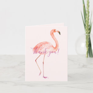 Roze Flamingo Bedankkaart
