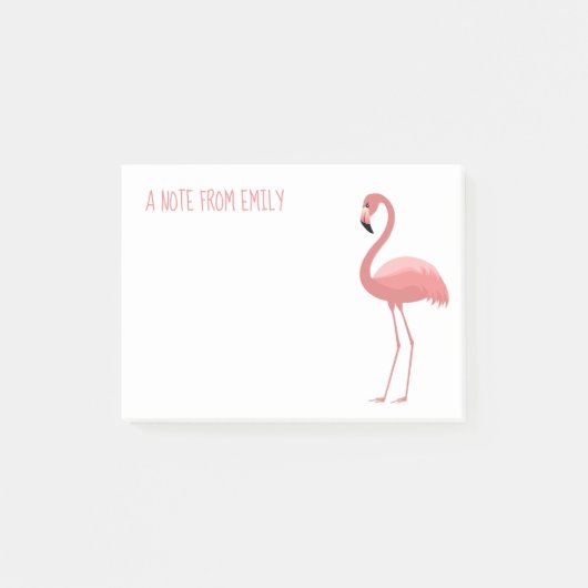 Roze Flamingo Bericht Van Post-it® Notes (Voorkant)