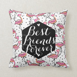 Roze Flamingo Beste Vrienden Voor Altijd Maatwerk Kussen