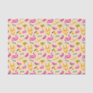 Roze Flamingo Bikini & Hoed (Design 35 Roze Serie) Tissuepapier