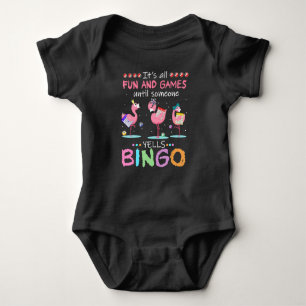 Roze Flamingo Bingo Funny Gift Art Romper