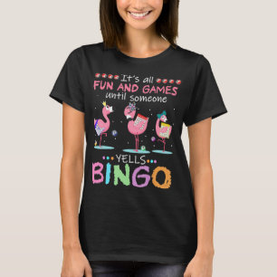 Roze Flamingo Bingo Funny Gift Art T-shirt