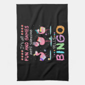 Roze Flamingo Bingo Funny Gift Art Theedoek (Verticaal)