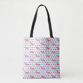 Roze Flamingo Bird Dot Pattern Canvas tas (Voorkant)