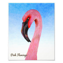 Roze Flamingo Bird Gouache Waterverf Painting