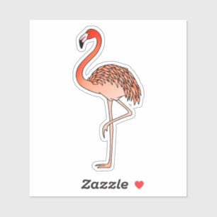 Roze Flamingo Bird Lineart-57567 Sticker